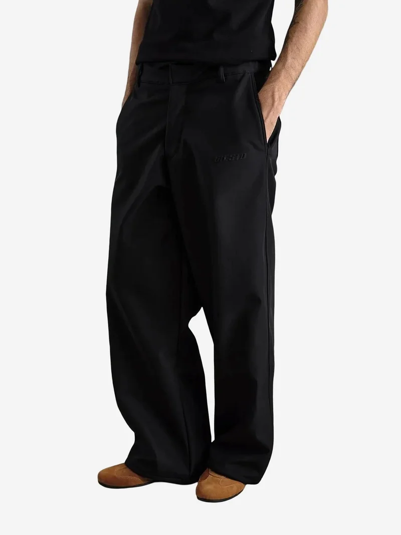 Giesto Black GIESTO Baggy Fit Wide Leg Pants with Pocket for Men | Best Price UAE